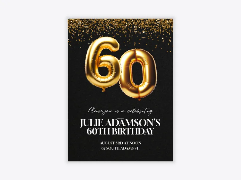 Golden Years 60th Birthday - birthday_milestones - Invitation