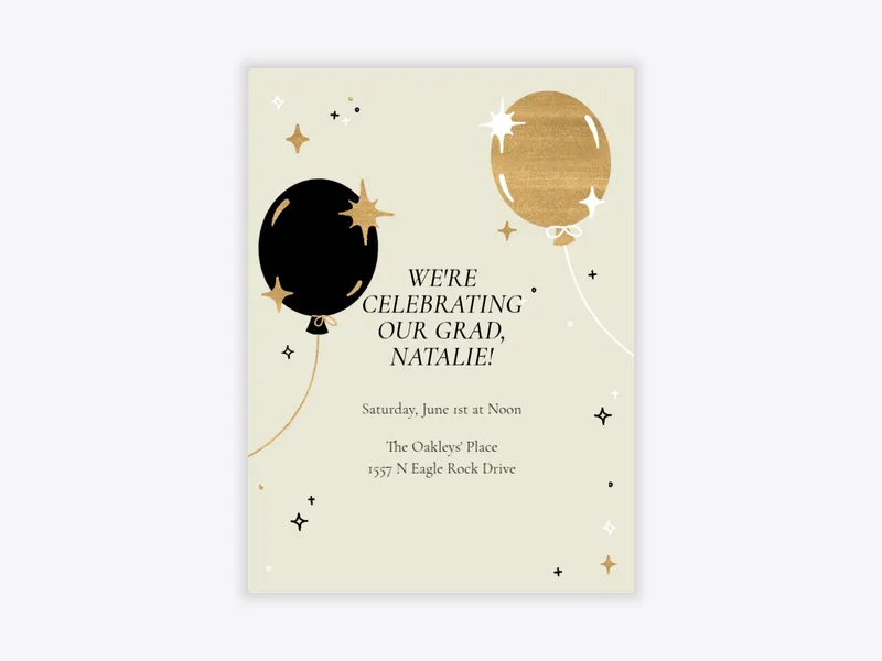 Beige Sparkle Balloons - retirement_farewell - Invitation