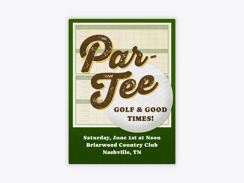Golf Partee - golf - Invitation