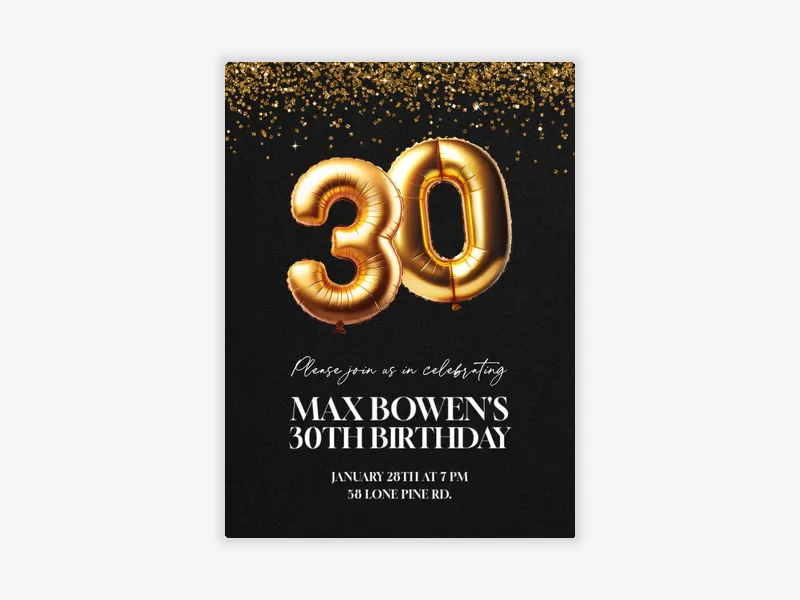 Golden Years 30th Birthday - 30th_birthday - Invitation