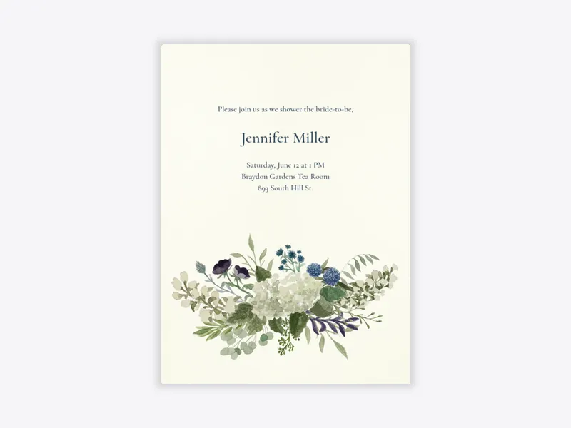 Green Floral Watercolor - bridal_shower - Invitation