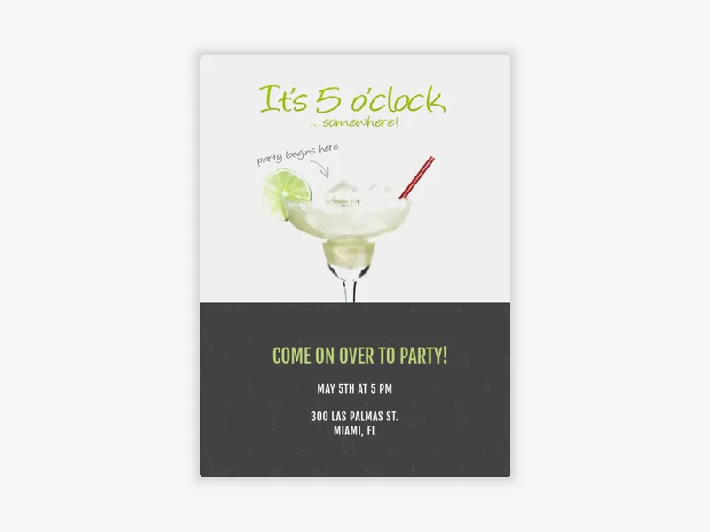 Happy Hour Margaritas - cinco_de_mayo - Invitation
