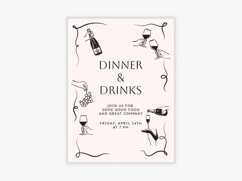 Feeling Bubbly - dining_and_drinks - Invitation