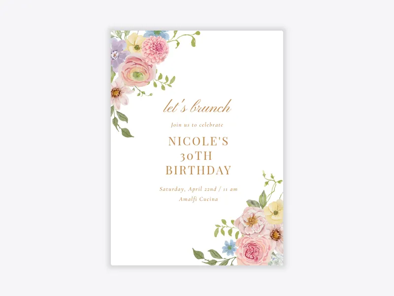 Joyful Blooms - brunch_lunch - Invitation