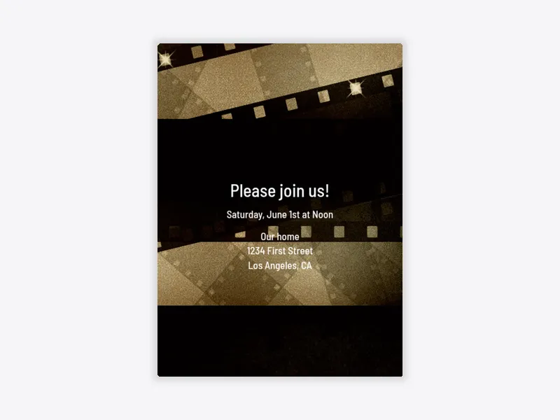 Golden Filmstrip - viewing_party - Invitation