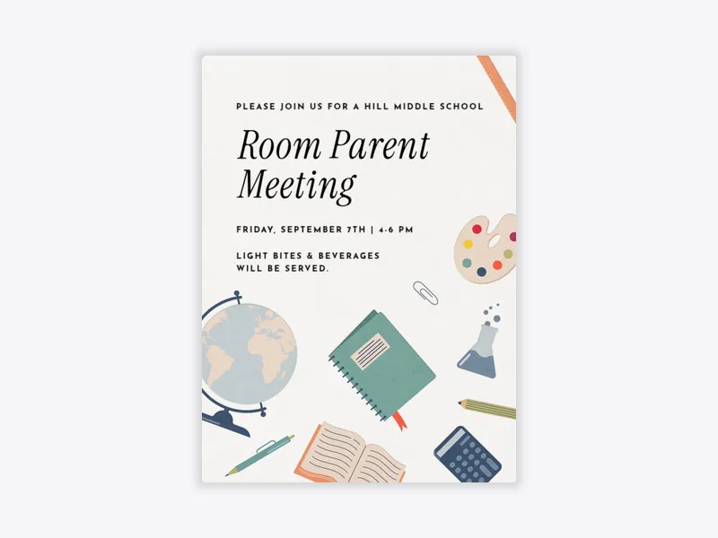 Favorite Subject - school - Invitation