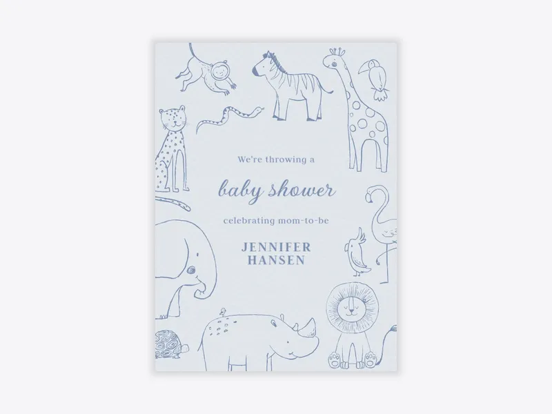 Blue Life's a Zoo! - baby_shower - Invitation