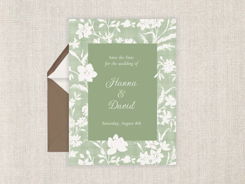Laura Ashley: Rye Sage Green Save the Date - laura_ashley - Invitation