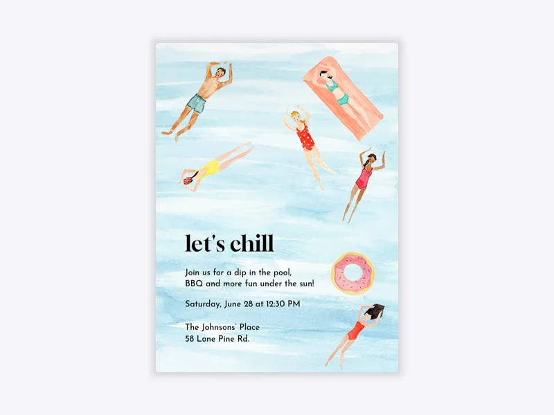 Let's Chill Pool Party - featured - Invitation