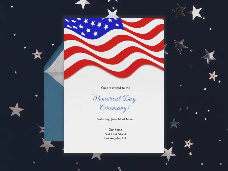Memorial Day Flag - memorial_day - Invitation