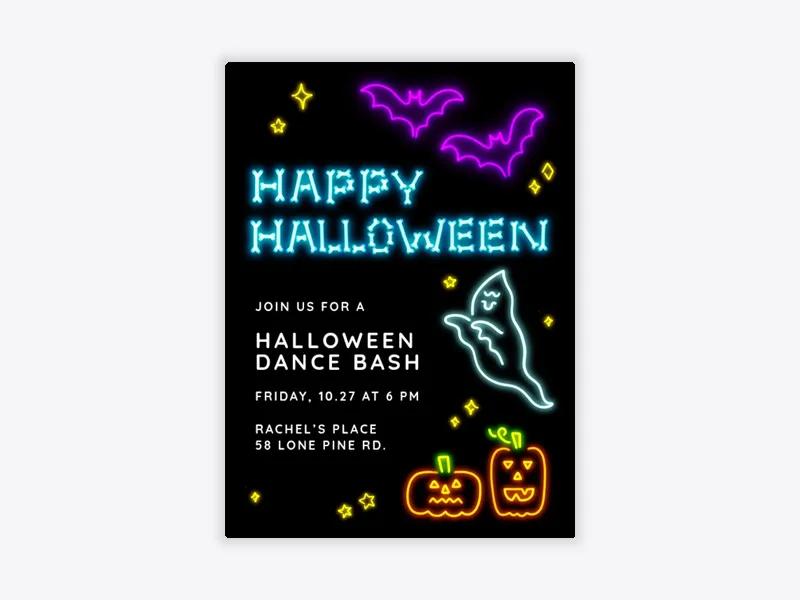 Neon Halloween Party - halloween - Invitation