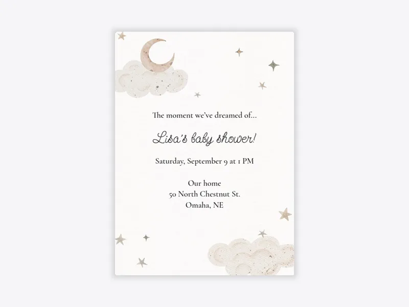 Moon Dreams - baby_shower - Invitation