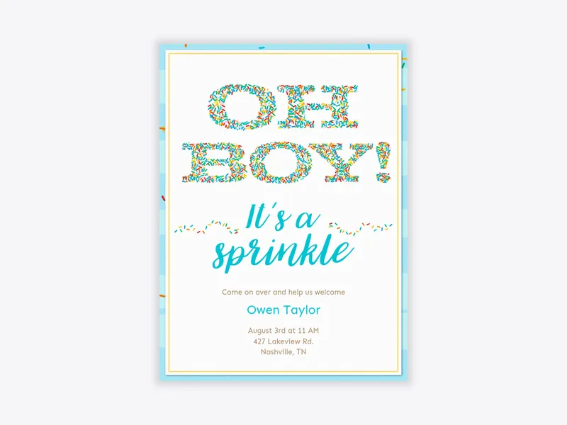 Oh Boy, It's a Sprinkle - baby_sprinkle - Invitation