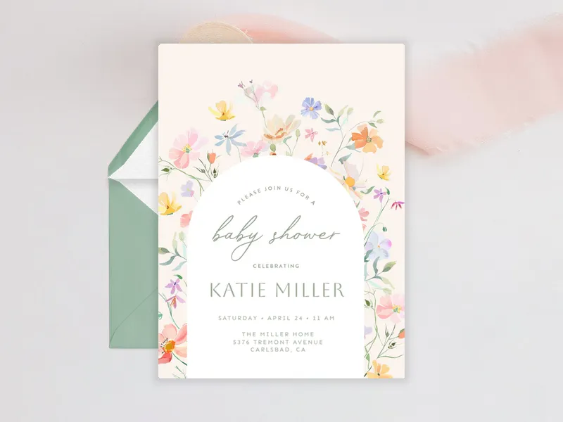 Pastel Flowers Baby Shower - baby - Invitation
