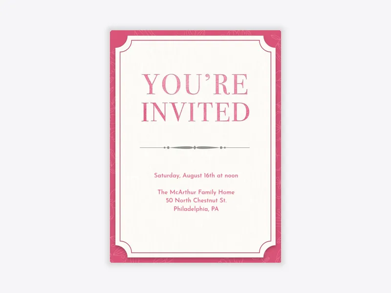 Pink Floral Print - featured - Invitation