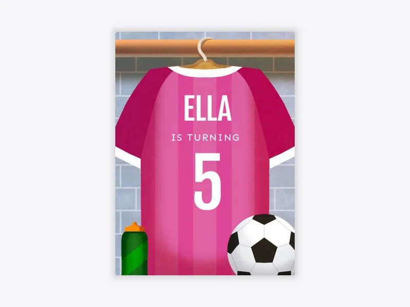 Pink Soccer Jersey - kids_soccer - Invitation