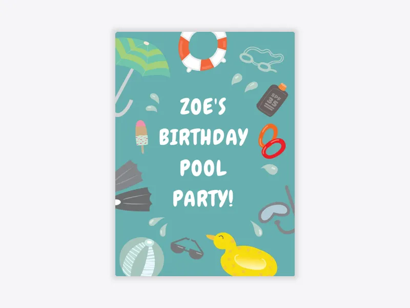 Pool Necessities - pool_party - Invitation