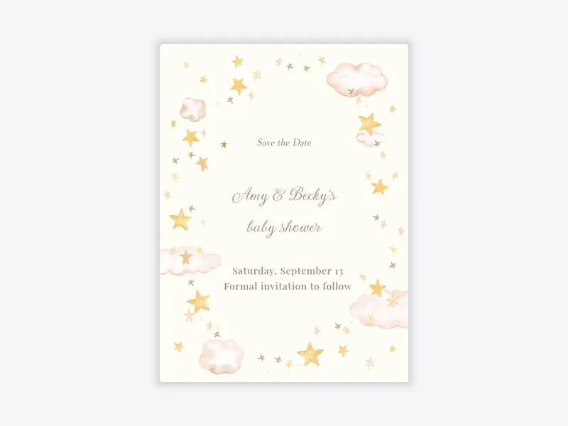 Pink Lullaby Sky - baby_save_the_date - Invitation