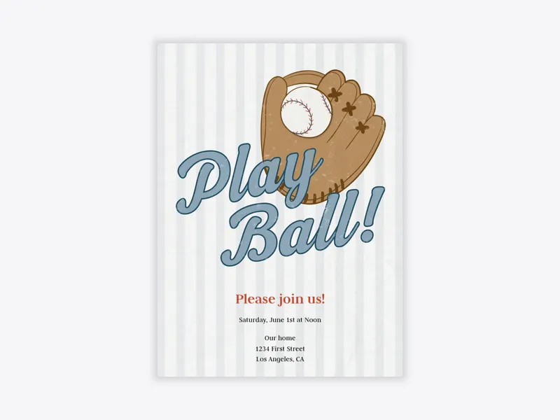 Play Ball - baseball - Invitation