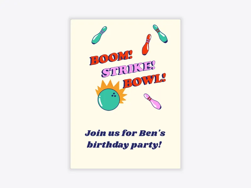 Pop Art Bowling - featured - Invitation