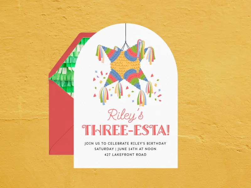 Piñata Time 3rd Birthday - 3rd_birthday - Invitation