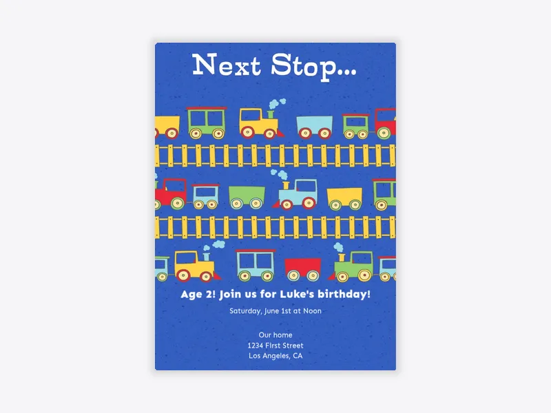 Railroad Birthday 2nd Birthday - 2nd_birthday - Invitation