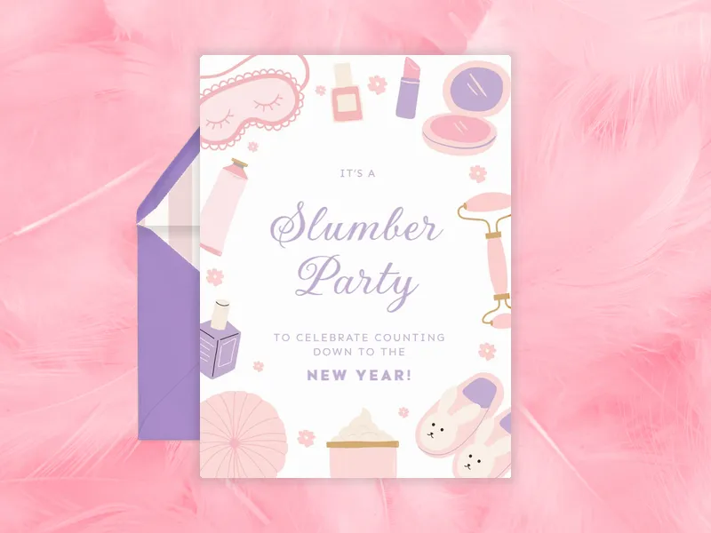 Slumber Party Pampering New Year - featured - Invitation