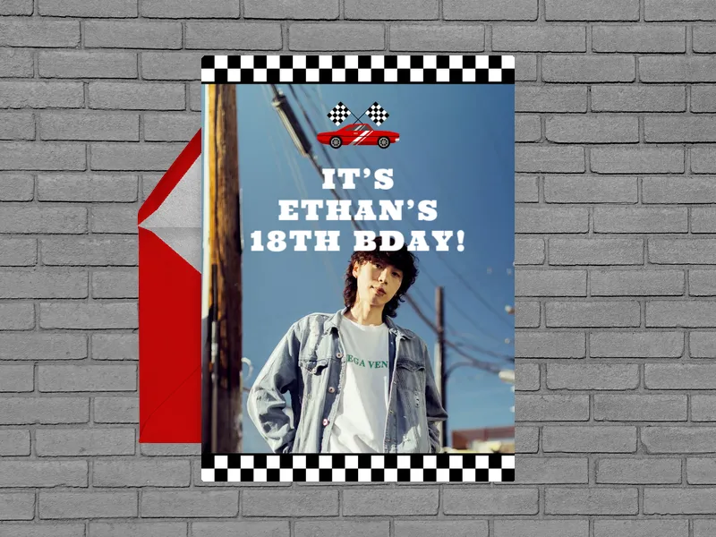 Red Race Car (Photo) - featured - Invitation