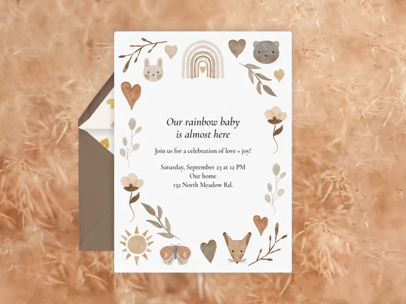Rustic Rainbow - parenthood_journey - Invitation
