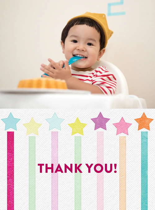 Star Candles Thank You (Photo) - design_your_own_cards - Card
