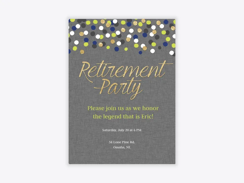 Retirement Confetti - retirement_farewell - Invitation
