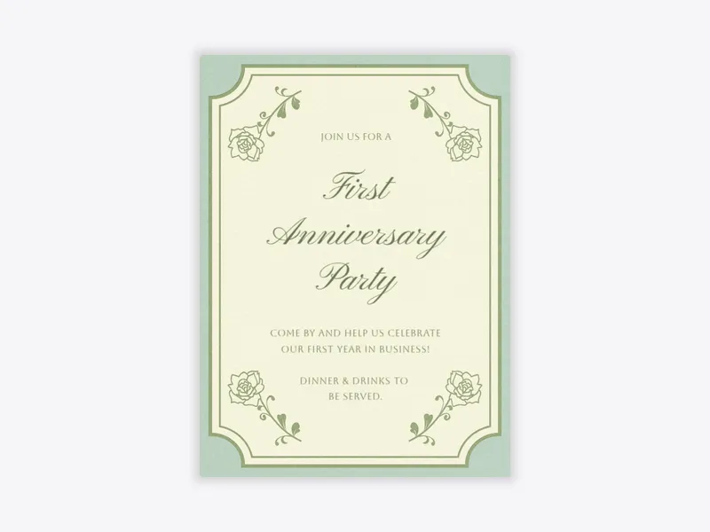 Sage Rosy Celebration - business_anniversary - Invitation