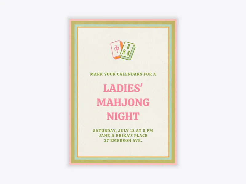 Mahjong Night - featured - Invitation