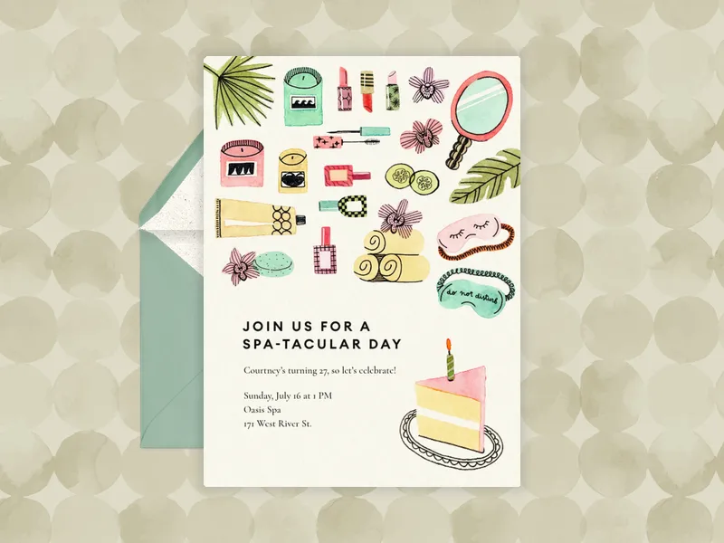 Spa Day Celebration - featured - Invitation
