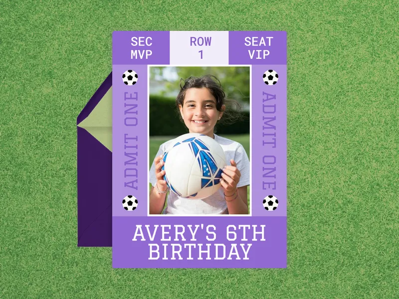 Soccer Game Ticket (Photo) - kids_soccer - Invitation