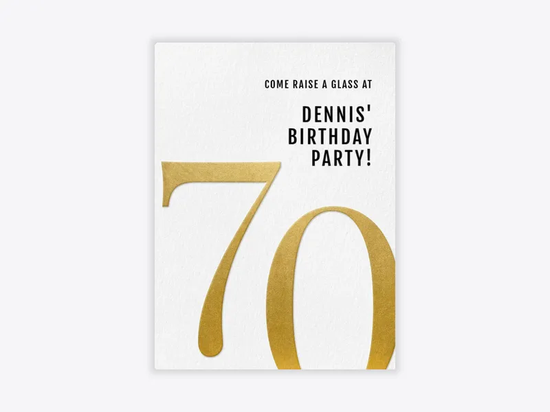 Sophisticated Classic Gold 70th Birthday - 70th_birthday - Invitation