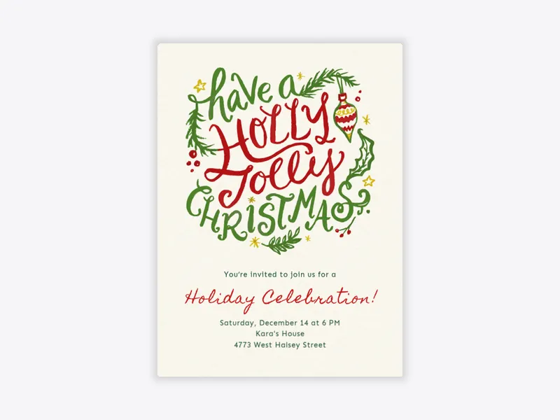Holly Jolly - holiday_party - Invitation