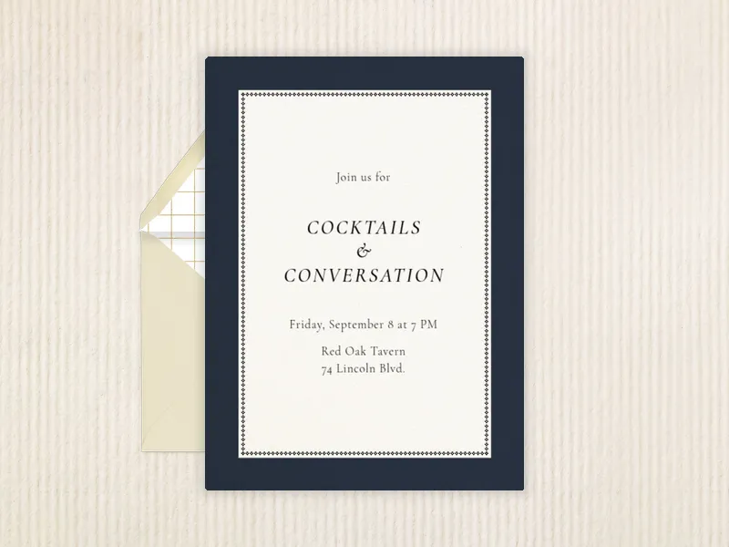 Navy Diamond Border - school - Invitation