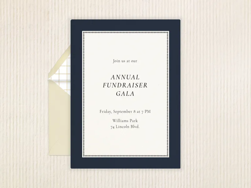 Navy Diamond Border - charity_fundraisers - Invitation