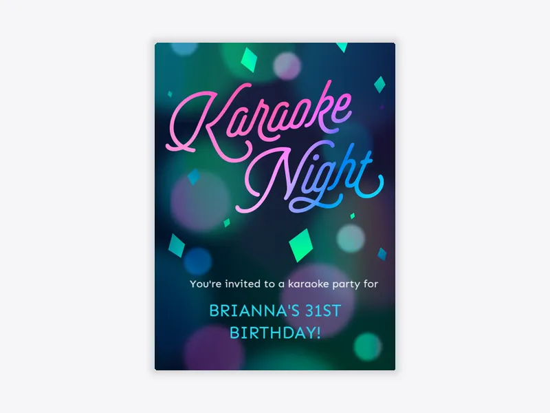 Neon Karaoke Night - featured - Invitation