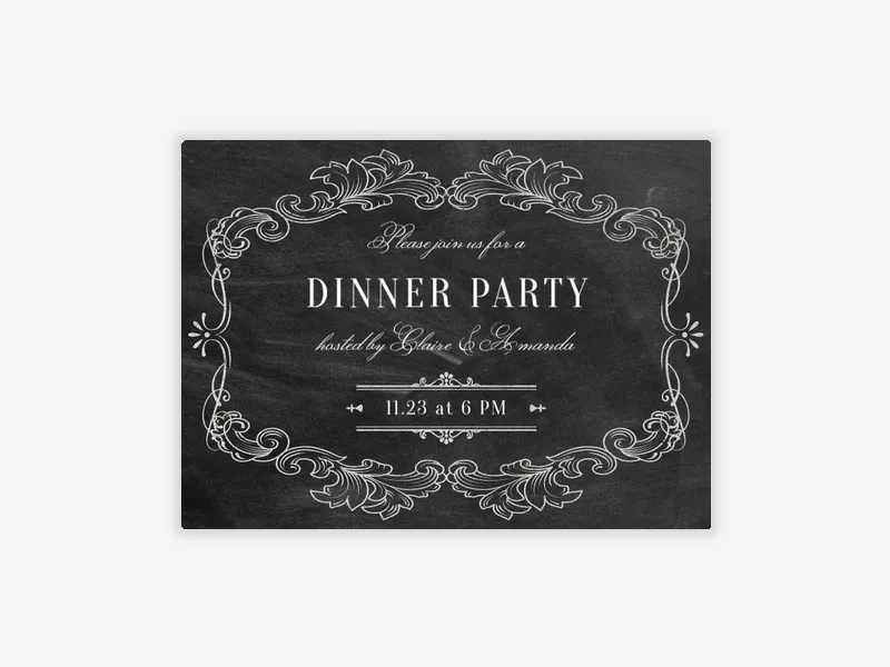 Ornate Etching (Landscape) - dining_and_drinks - Invitation