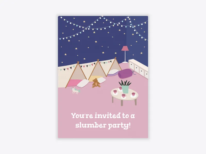 Slumber Party Tents - featured - Invitation