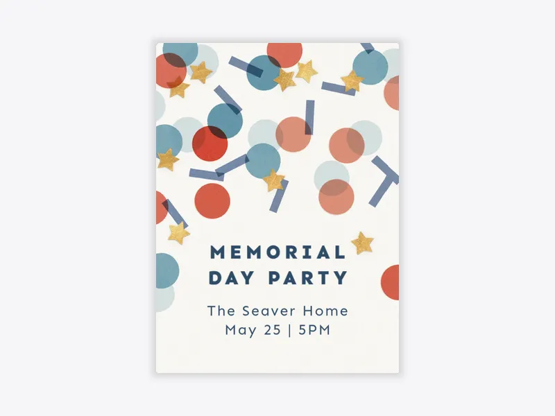 Stars And Confetti - memorial_day - Invitation