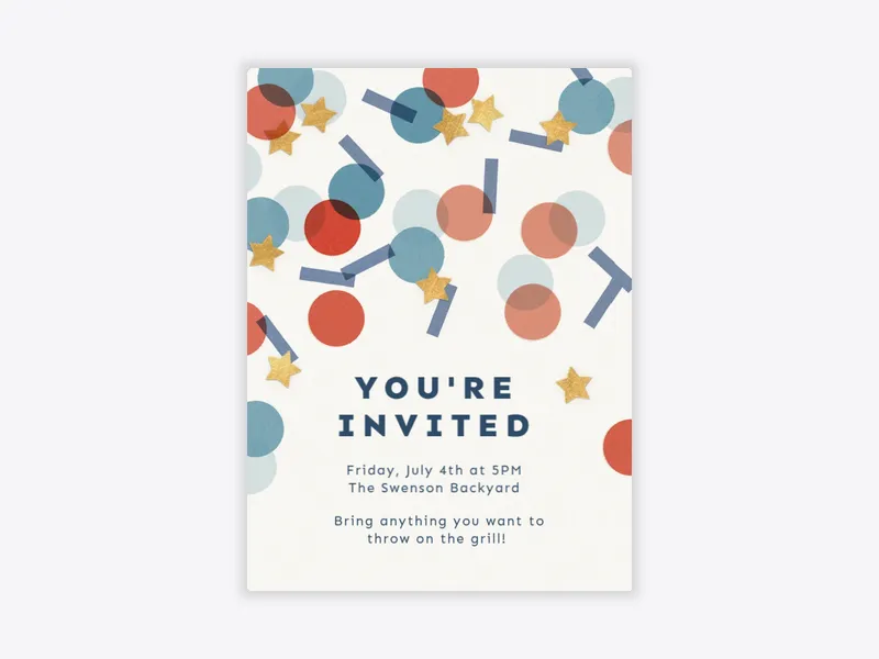 Stars And Confetti - outdoor_fun - Invitation