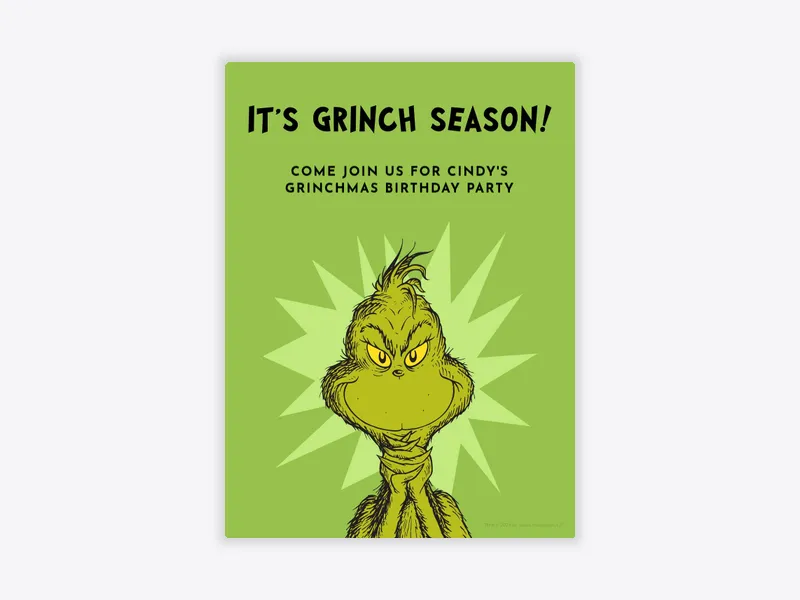Dr. Seuss: Big Grinch - dr_seuss - Invitation