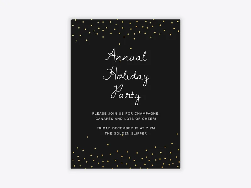 Gold Glitter Confetti - office_holiday - Invitation