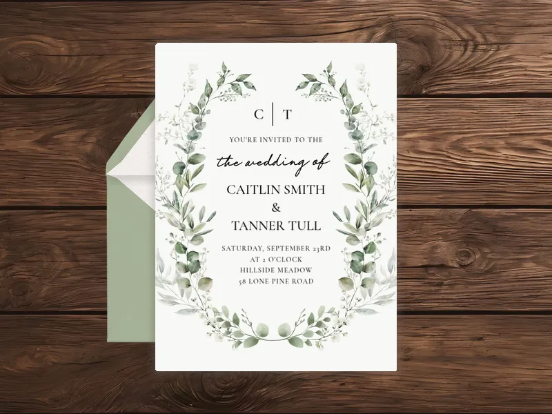 Eucalyptus Embrace - wedding - Invitation