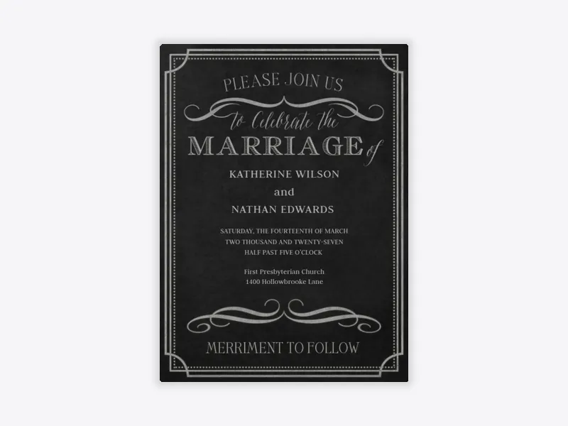 Chalkboard Chic - wedding_collection - Invitation