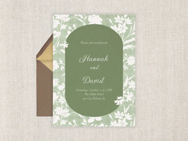 Laura Ashley: Rye Sage Green Reception - featured - Invitation