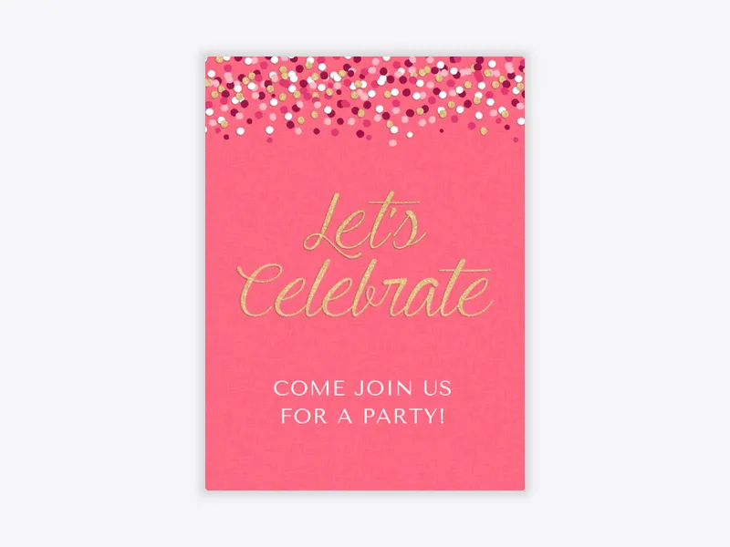 Pink Confetti Fun - birthday_milestones - Invitation